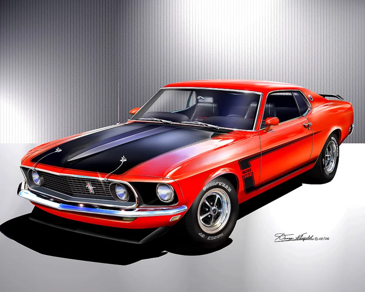 1969 Ford Mustang in Calypso Coral