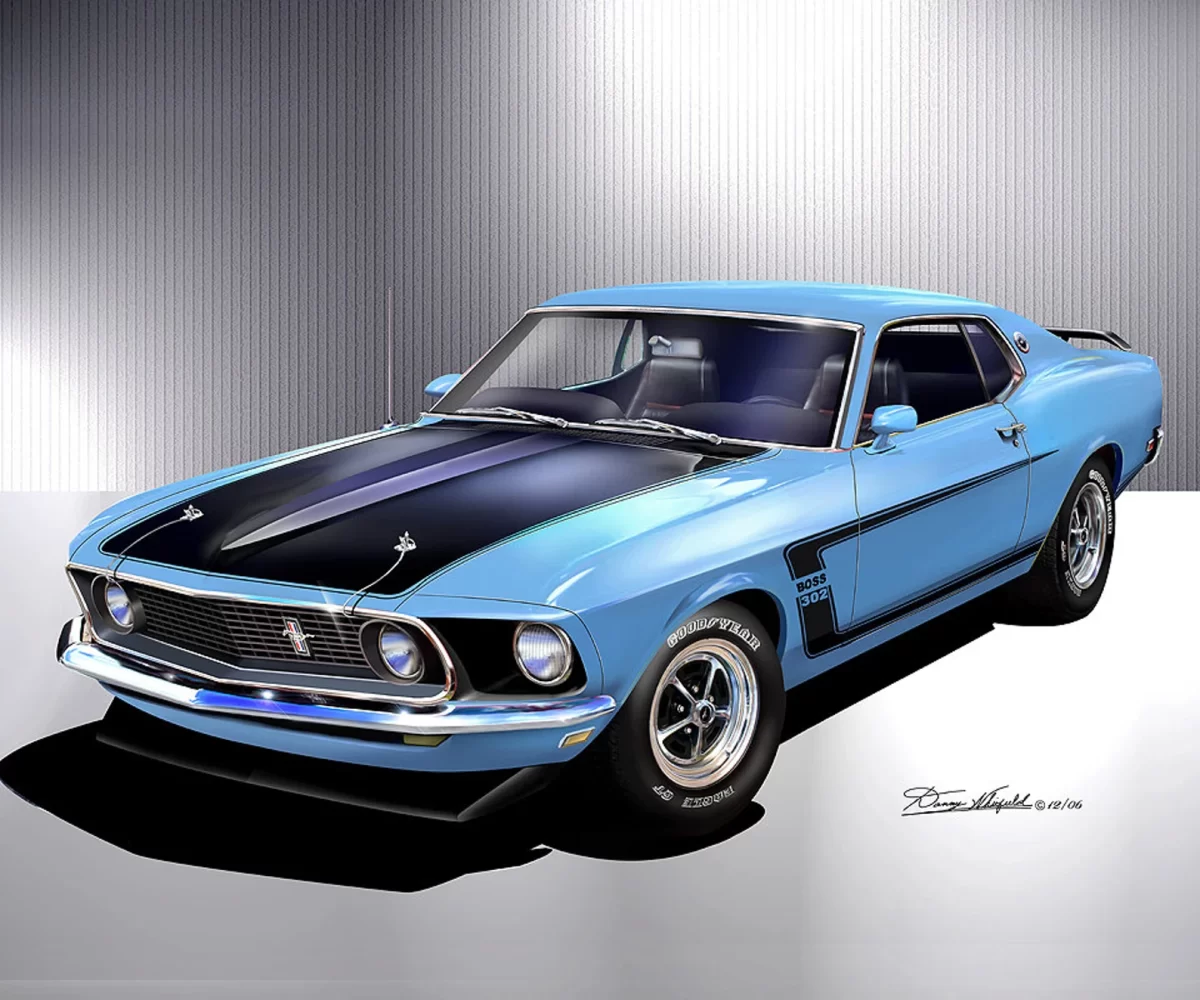 1969 Ford Mustang in Grabber Blue