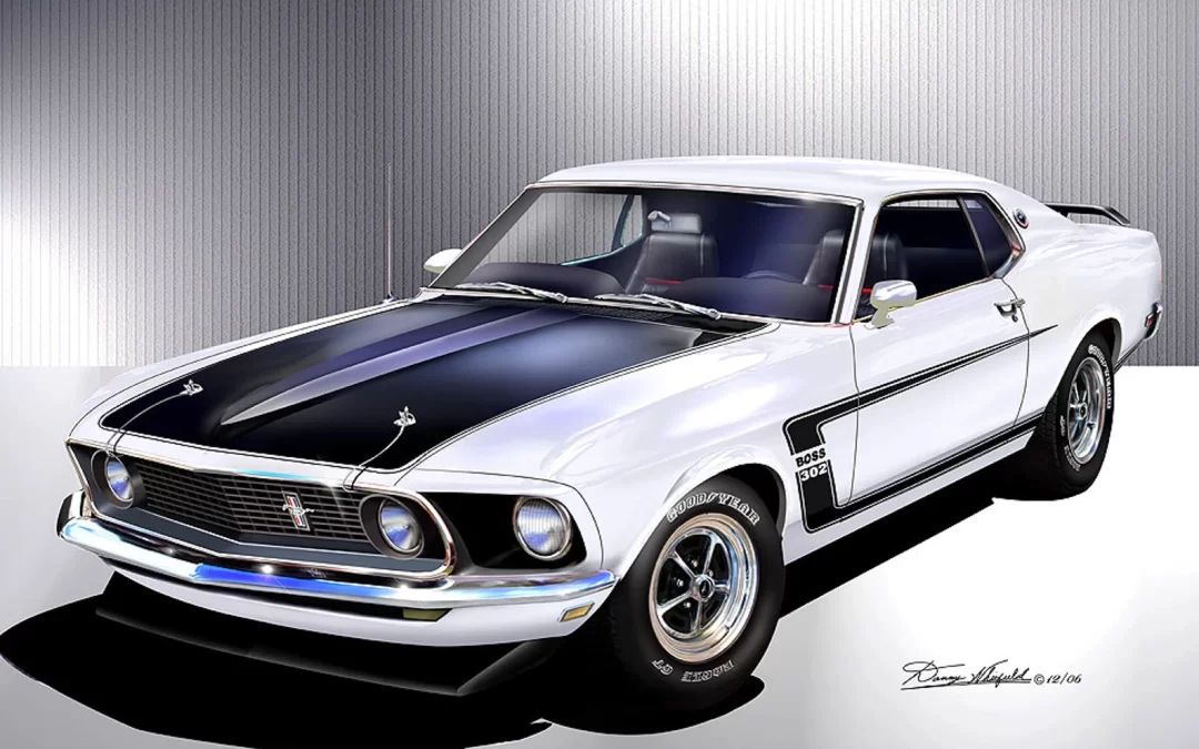 1969 Ford Mustang in Wimbledon White